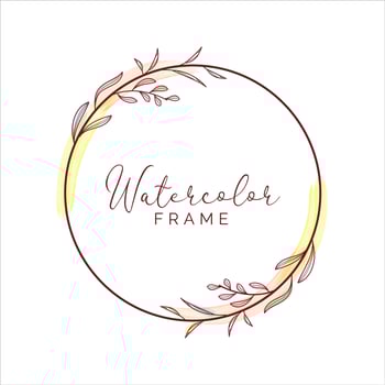 Luxury watercolor floral frame vector