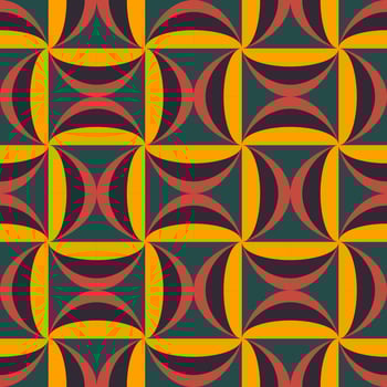 Abstract African colorful ethnic half circle shape seamless pattern background. Use for fabric, textile, interior decoration elements, wrapping. vector