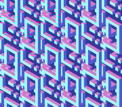 Vector isometric pattern, geometric shapes pattern, abstract background, wallpaper