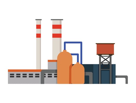 Factory Industrial Buildings Power plants vector