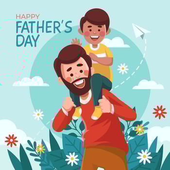 Son on His Father Shoulders Concept vector