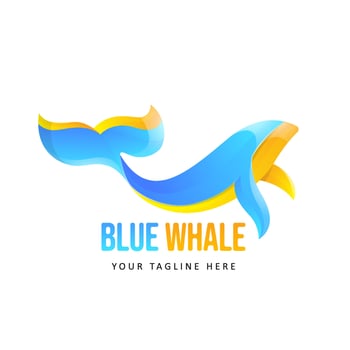 Colorful Whale Logo. Gradient Style Logo template vector