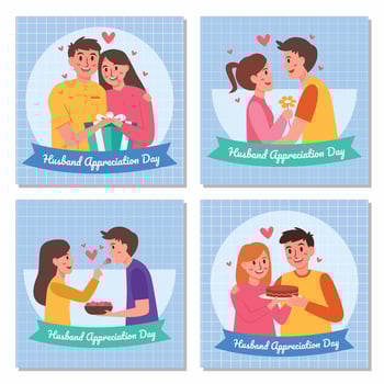 Husband's Appreciation Day Social Media Template vector