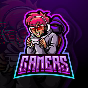 Gamer esport logo  mascot design vector
