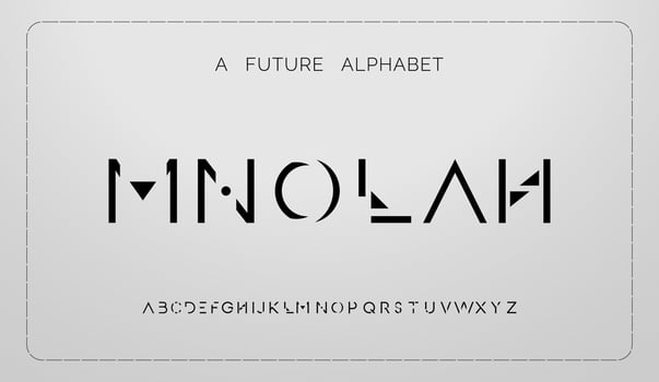 Modern abstract alphabet fonts. typography technology, electronic, movie, digital, music, future, logo creative font vector
