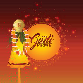 Gudi padwa festival design concept vector