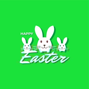 vector graphic of happy easter rabbit greetings