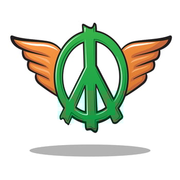 peace symbol vector, free flying wing vector