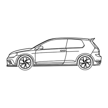 car outline illustration template for coloring vector