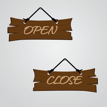 vector illustration, open close notice board