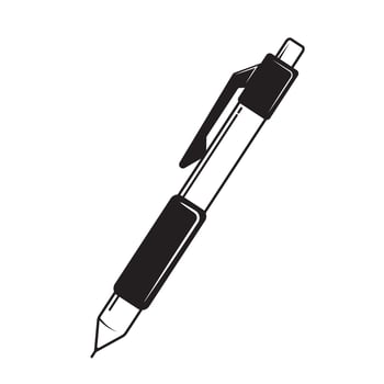 pen vector illustration, black and white, line art