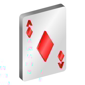 3d diamond ace playing cards vector