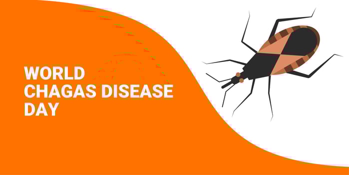 Chagas Day, observed on April 14 every year to raise public awareness of Chagas Disease, which is caused by the parasite Trypanosoma cruzi carried by the Kissing bug. vector illustration.