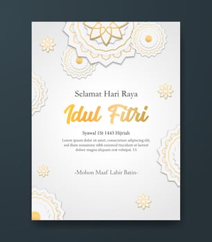 Vector banner for the greetings of social media for eid al fitr hari raya idul fitri muslim holidays