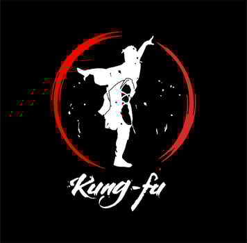 kung fu logo vector modern illustration