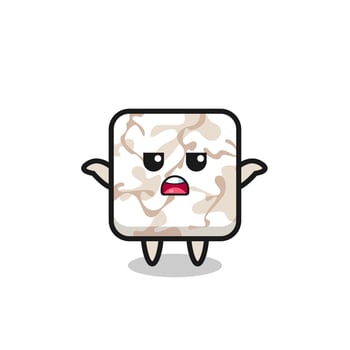 ceramic tile mascot character saying I do not know vector