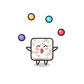 the ceramic tile circus cartoon juggling a ball vector