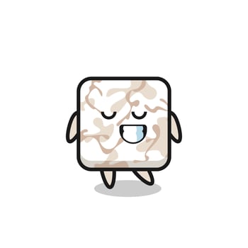 ceramic tile cartoon illustration with a shy expression vector
