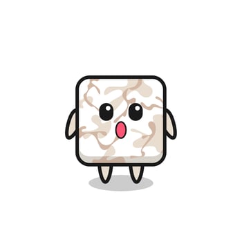the amazed expression of the ceramic tile cartoon vector