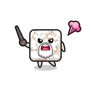 cute ceramic tile grandpa is getting angry vector