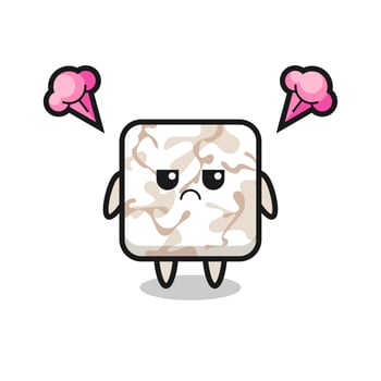 annoyed expression of the cute ceramic tile cartoon character vector
