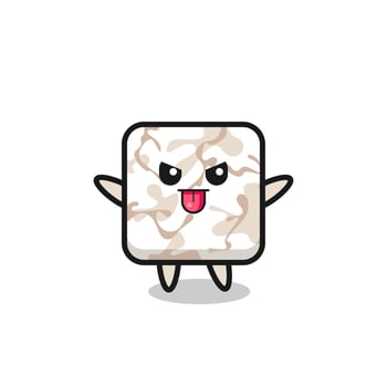 naughty ceramic tile character in mocking pose vector