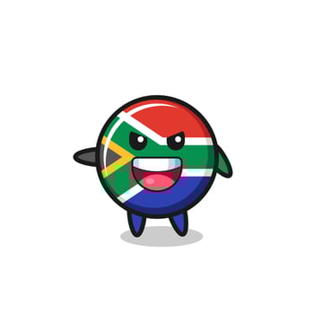 south africa flag cartoon with very excited pose vector