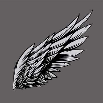 Wings Illustration in tattoo style vector