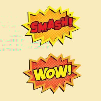 Set of two cartoon comic text ballon. Halftone pop art style vector