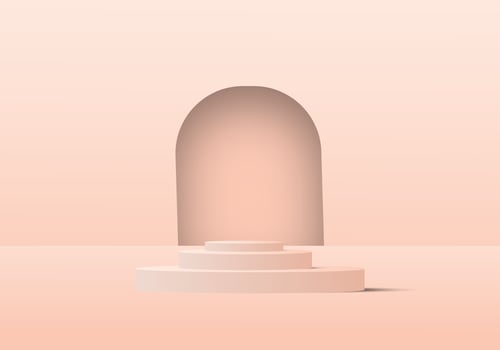 Mock up podium for product display on pastel background. vector