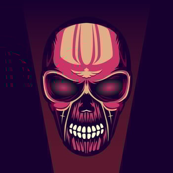 illustration of deadly killer skull. Future killer monster vector