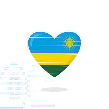 Rwanda flag shaped love illustration vector
