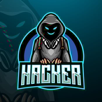 Hacker esport logo mascot design vector