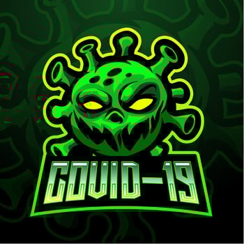 Corona virus esport mascot logo design vector