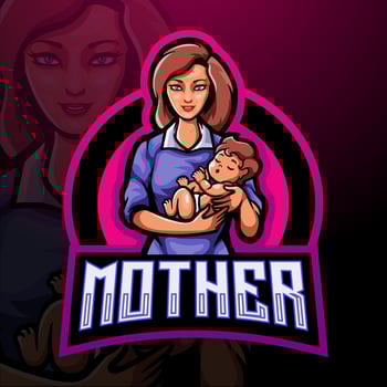 Mother esport mascot logo design vector