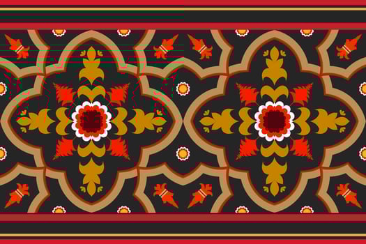 Seamless geometric ethnic asian oriental and tradition pattern design for texture and background. Silk and fabric pattern decoration for carpet, clothing, wrapping and wallpaper vector