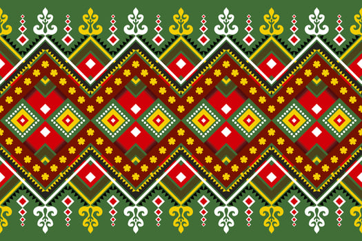 Seamless geometric ethnic asian oriental and tradition pattern design for texture and background. Silk and fabric pattern decoration for carpet, clothing, wrapping and wallpaper vector