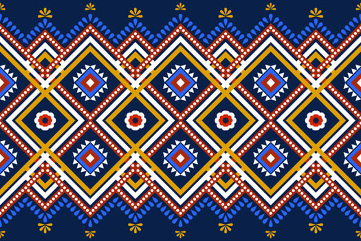 Seamless geometric ethnic asian oriental and tradition pattern design for texture and background. Silk and fabric pattern decoration for carpet, clothing, wrapping and wallpaper vector