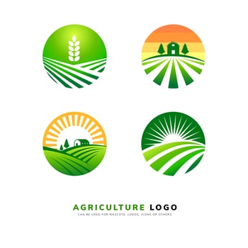 agriculture logo design for mascot and icon vector
