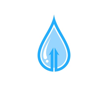 water drop with arrow up inside vector