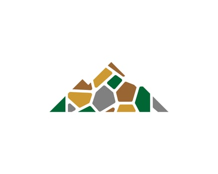Stone arrangement with mountain shape vector