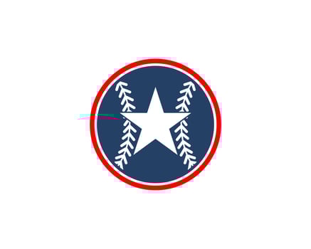 Baseball ball with stars in the middle vector