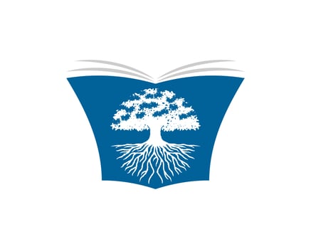 Opened book with oak tree inside vector