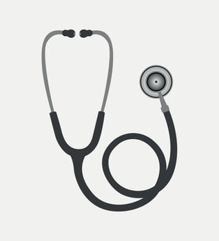 Medical stethoscope, Doctor Equipment Illustration. vector
