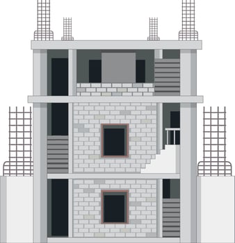 Building construction site on white background vector