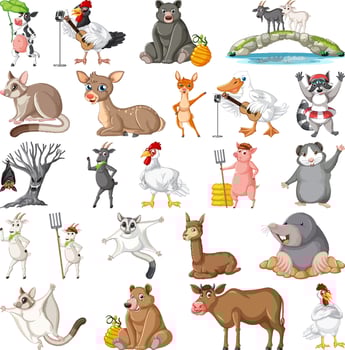 Set of different kids of animals vector