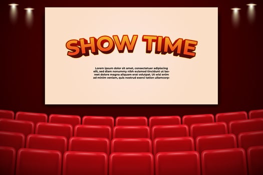 Cinema mockup with white screen. template background. vector