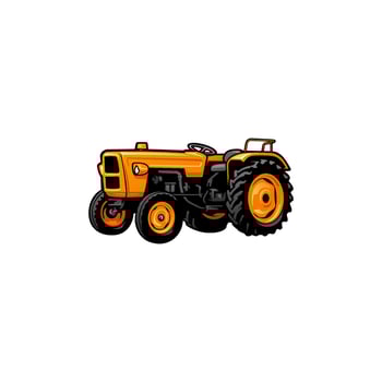 Tractor, farm equipment illustration vector