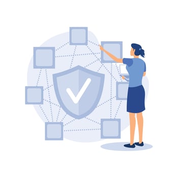 Decentralized application abstract concept vector illustration. Digital application, blockchain, P2P computer network, web app, multiple users, cryptocurrency, open source abstract metaphor.