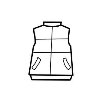 Vest Winter Cloth Fashion Hand drawn organic line Doodle vector